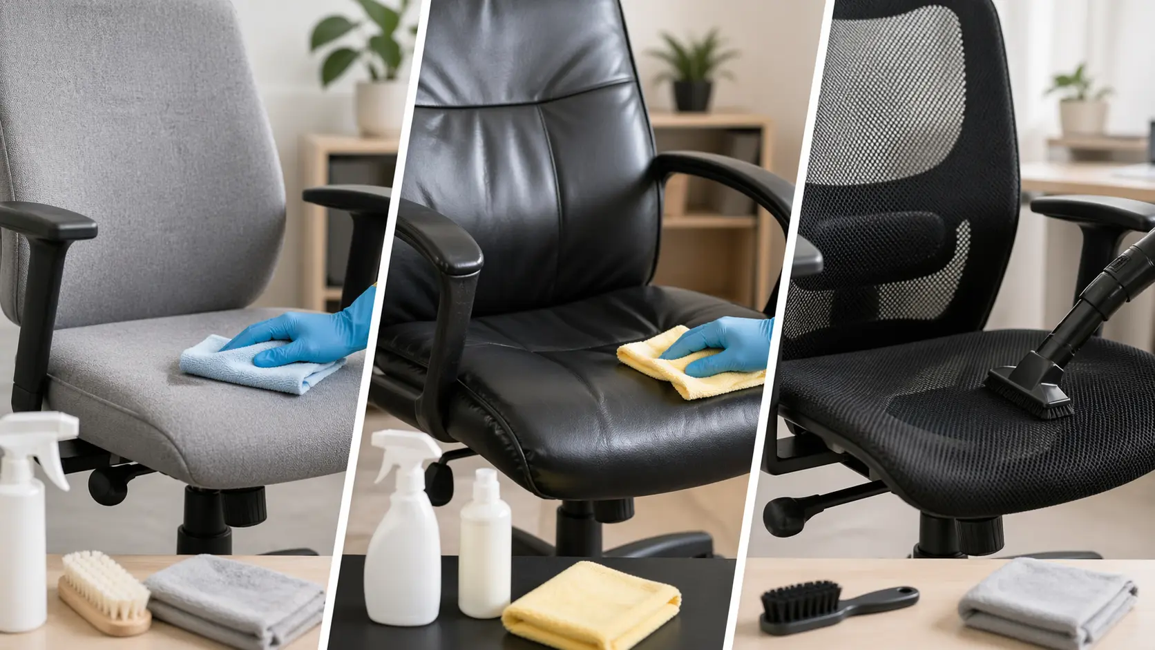 How to clean an office chair in fabric, leather or mesh